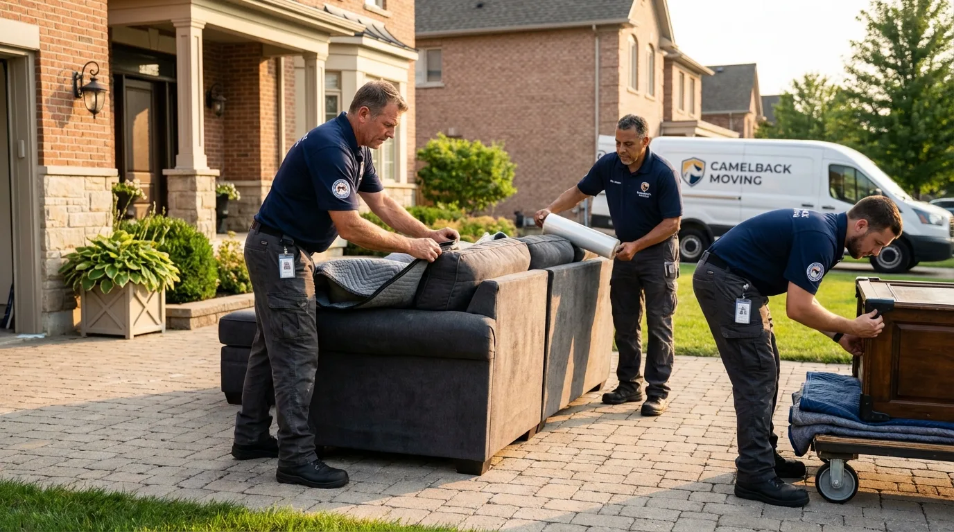 Large estate moving crew wrapping furniture in Captain Cook, HI